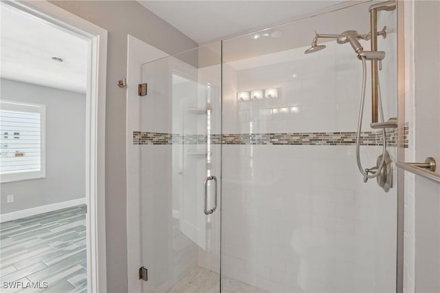 5557 Estero Blvd, Fort Myers Beach, FL 33931 - full bathroom with a stall shower and baseboards