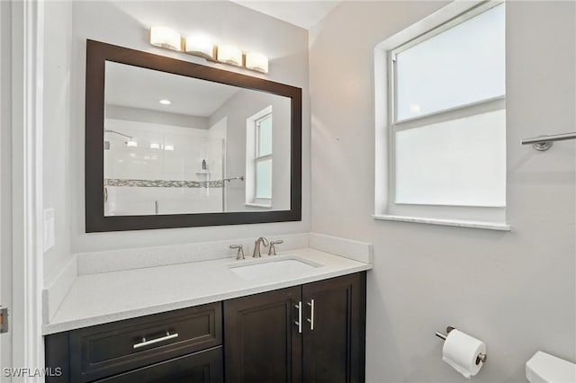 5557 Estero Blvd, Fort Myers Beach, FL 33931 - bathroom with vanity and a tile shower