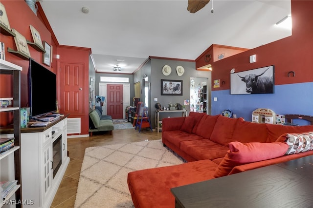 3211 NE 14th Pl, Cape Coral, FL 33909 - living area with crown molding and tile patterned floors