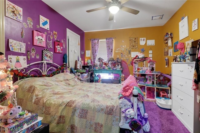 3211 NE 14th Pl, Cape Coral, FL 33909 - bedroom with carpet flooring and a ceiling fan