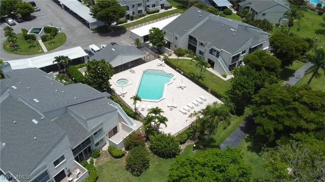 3052 Kings Lake Blvd Unit 7554, Naples, FL 34112 - aerial view of residential area with a pool