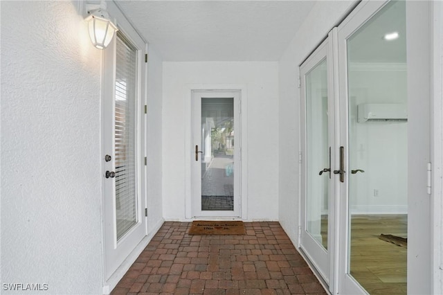 12006 Cypress Links Dr, Fort Myers, FL 33913 - unfurnished sunroom with a wall unit AC and french doors