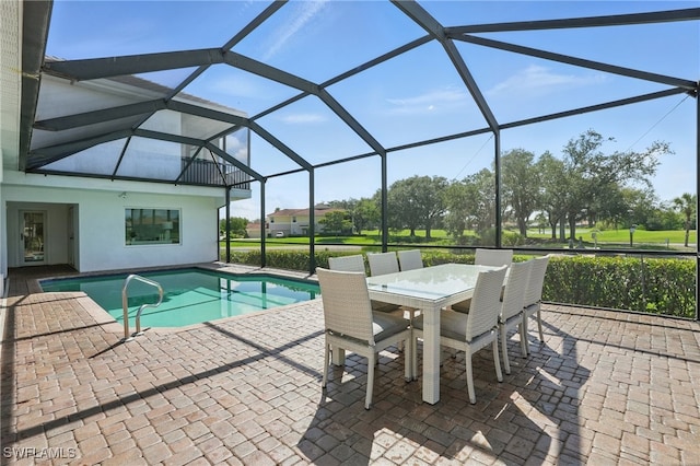 12006 Cypress Links Dr, Fort Myers, FL 33913 - outdoor pool featuring a patio area, outdoor dining area, and a lanai