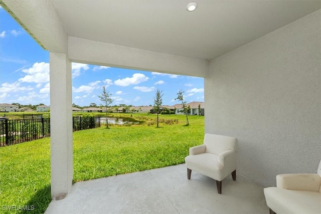 8959 Cascade Price Cir, North Fort Myers, FL 33917 - view of patio featuring a water view and a residential view