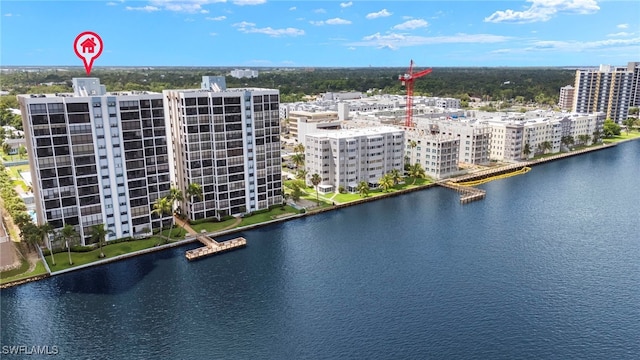 1901 Clifford St Unit 202, Fort Myers, FL 33901 - drone / aerial view of a nearby body of water and apartment complex / building