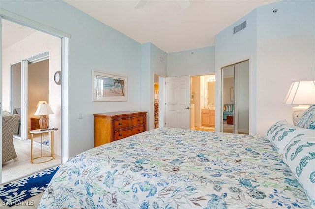 9190 Southmont Cv Unit 306, Fort Myers, FL 33908 - bedroom with ensuite bath and a ceiling fan