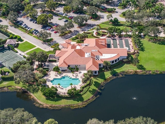 29120 Brendisi Way Unit 102, Naples, FL 34110 - aerial overview of property's location featuring a pool and a nearby body of water