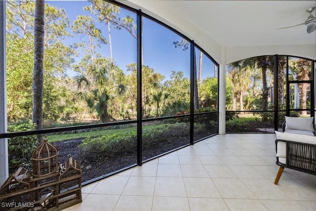 29120 Brendisi Way Unit 102, Naples, FL 34110 - sunroom featuring ceiling fan