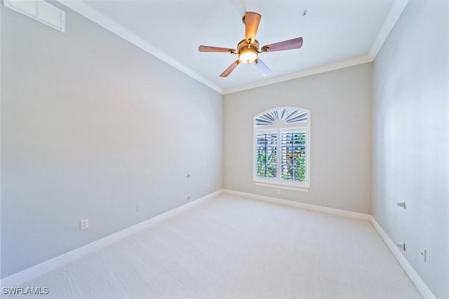 29120 Brendisi Way Unit 102, Naples, FL 34110 - unfurnished room with carpet floors, crown molding, and a ceiling fan