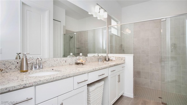 15898 Sugar Hill Dr, Punta Gorda, FL 33982 - full bathroom featuring double vanity and a shower stall