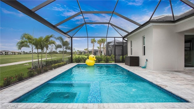 15898 Sugar Hill Dr, Punta Gorda, FL 33982 - view of pool with a patio, a pool with connected hot tub, and a lanai