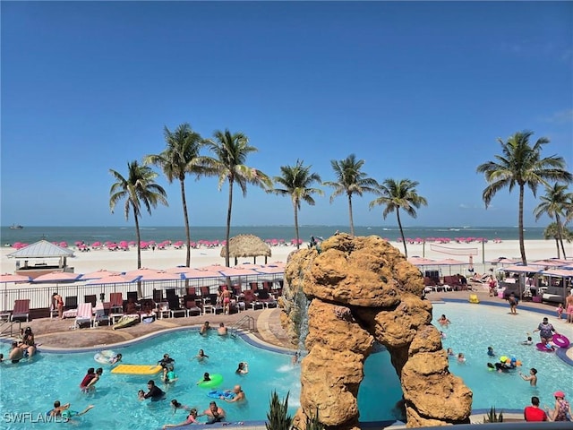 140 Estero Blvd Unit 2206, Fort Myers Beach, FL 33931 - community pool with view of water and beach