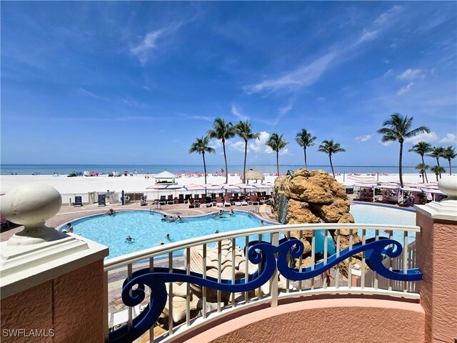 140 Estero Blvd Unit 2206, Fort Myers Beach, FL 33931 - balcony with a water view and view of pool