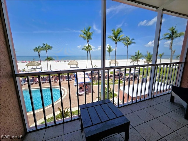 140 Estero Blvd Unit 2206, Fort Myers Beach, FL 33931 - balcony featuring view of water and beach and view of pool