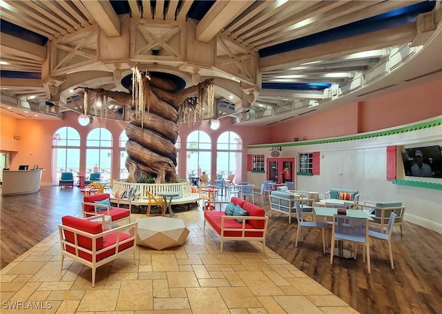 140 Estero Blvd Unit 2206, Fort Myers Beach, FL 33931 - lobby featuring beamed ceiling