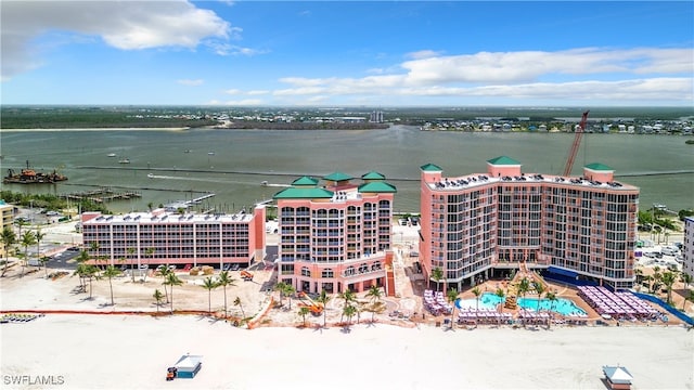 140 Estero Blvd Unit 2206, Fort Myers Beach, FL 33931 - drone / aerial view of a large body of water and a pool area