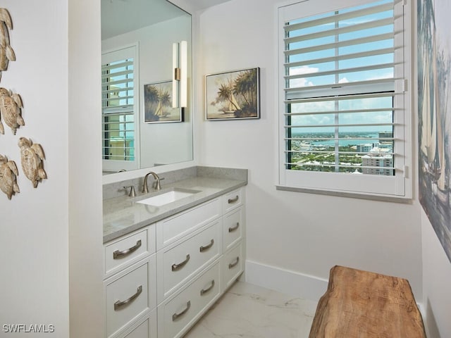 960 Cape Marco Dr Unit 1901, Marco Island, FL 34145 - bathroom with marble finish floors and vanity