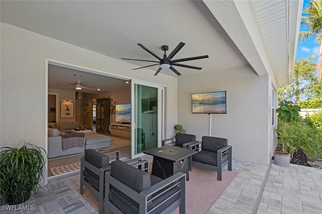 10581 Woodchuck Ln, Bonita Springs, FL 34135 - view of patio featuring a ceiling fan