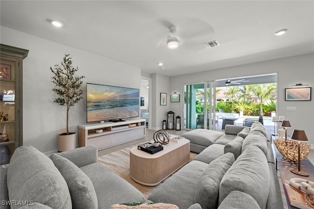 10581 Woodchuck Ln, Bonita Springs, FL 34135 - living room featuring recessed lighting and ceiling fan