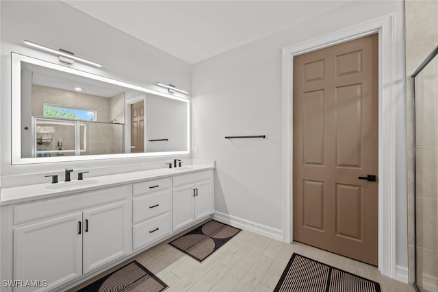 10581 Woodchuck Ln, Bonita Springs, FL 34135 - full bathroom with double vanity and a shower stall