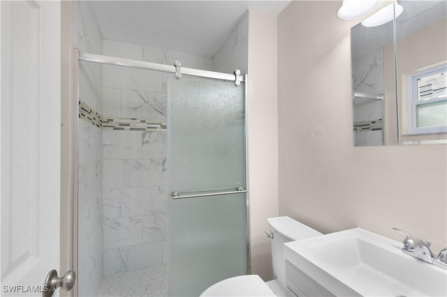 1141 S Alhambra Cir, Naples, FL 34103 - bathroom featuring a marble finish shower and vanity