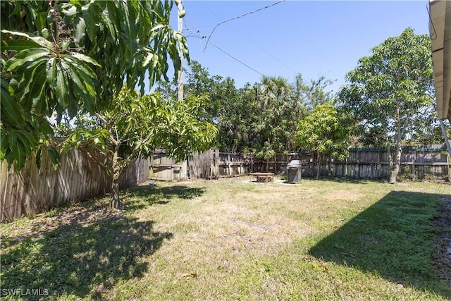 1141 S Alhambra Cir, Naples, FL 34103 - fenced backyard with an outdoor fire pit