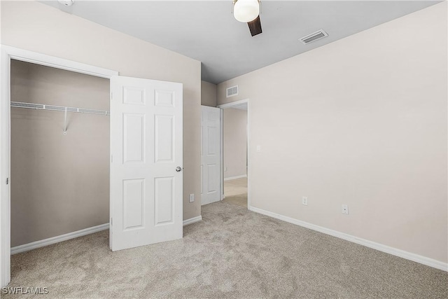 616 Posadas Cir, Punta Gorda, FL 33983 - unfurnished bedroom featuring carpet floors, a closet, and a ceiling fan