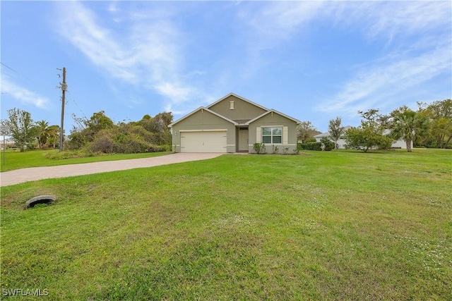 616 Posadas Cir, Punta Gorda, FL 33983 - view of front of house with driveway, an attached garage, and a front lawn