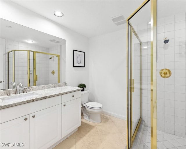 7117 Pelican Bay Blvd Unit 1903, Naples, FL 34108 - bathroom featuring vanity, a shower stall, and tile patterned floors