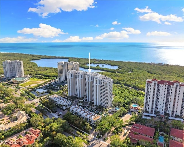 7117 Pelican Bay Blvd Unit 1903, Naples, FL 34108 - aerial view of a nearby body of water and a heavily wooded area