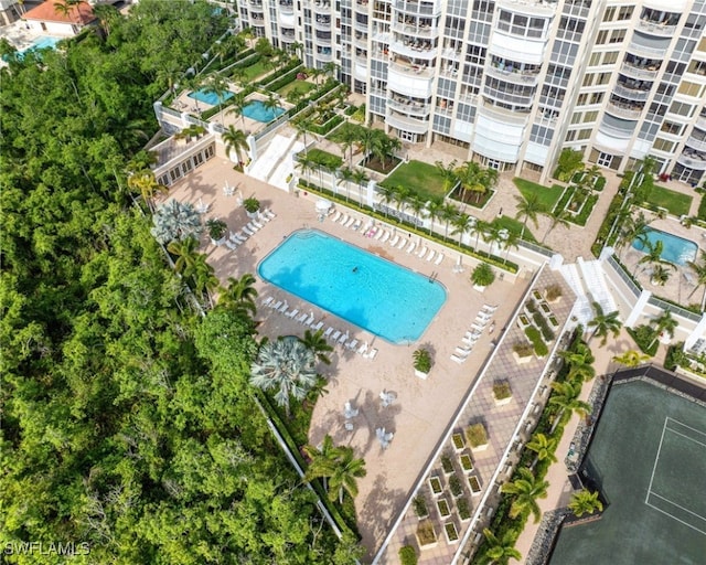 7117 Pelican Bay Blvd Unit 1903, Naples, FL 34108 - bird's eye view of a pool area