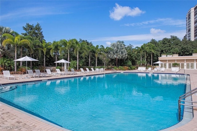 7117 Pelican Bay Blvd Unit 1903, Naples, FL 34108 - community pool with a patio