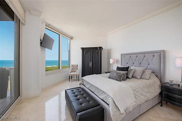 7117 Pelican Bay Blvd Unit 1903, Naples, FL 34108 - bedroom featuring ornamental molding and baseboards