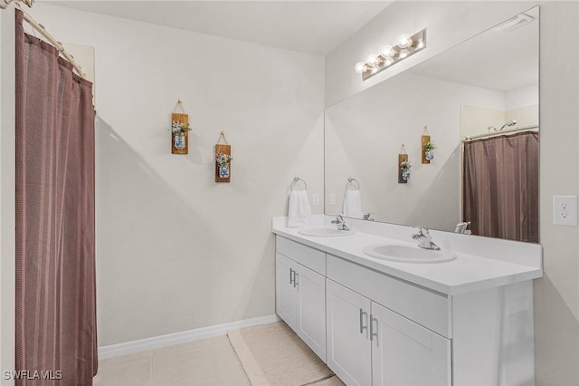 1700 SW 3rd St, Cape Coral, FL 33991 - full bath featuring double vanity and a shower with shower curtain