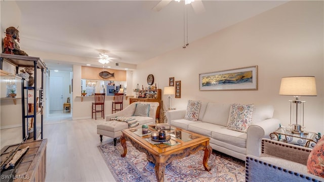 1133 Van Loon Commons Cir Unit 202, Cape Coral, FL 33909 - living room with a ceiling fan and wood finished floors