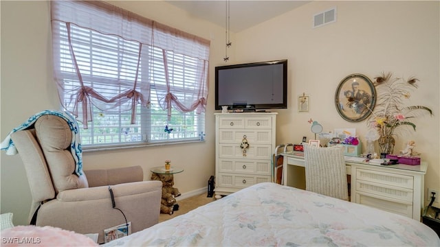 1133 Van Loon Commons Cir Unit 202, Cape Coral, FL 33909 - carpeted bedroom featuring lofted ceiling and baseboards