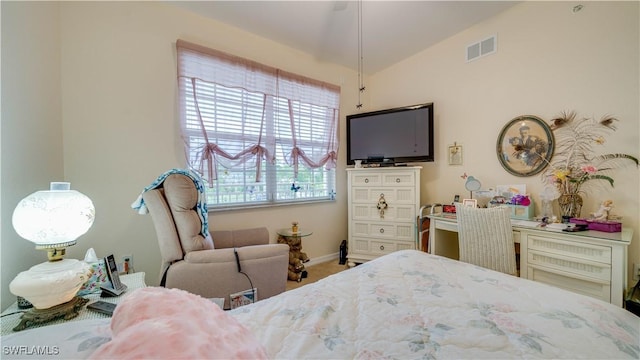 1133 Van Loon Commons Cir Unit 202, Cape Coral, FL 33909 - bedroom with vaulted ceiling and carpet floors