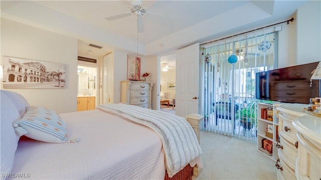 1133 Van Loon Commons Cir Unit 202, Cape Coral, FL 33909 - carpeted bedroom with ensuite bathroom and ceiling fan