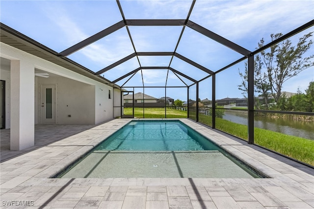 2510 SW 17th Ave, Cape Coral, FL 33914 - swimming pool with a patio area, a water view, and a lanai