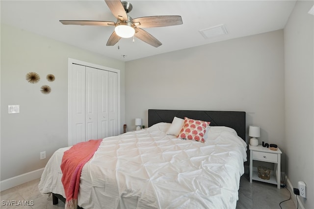1028 NW 33rd Ave, Cape Coral, FL 33993 - bedroom featuring a closet and a ceiling fan