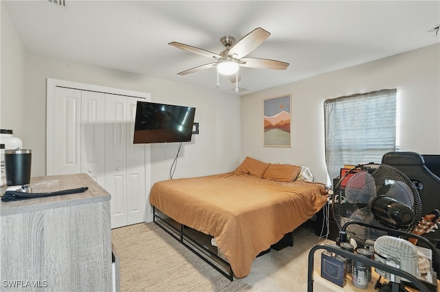 1028 NW 33rd Ave, Cape Coral, FL 33993 - bedroom featuring a closet and a ceiling fan