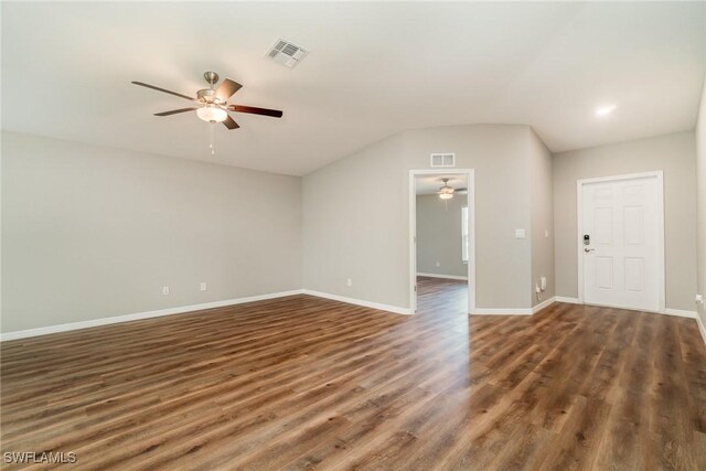 2343 Briarwood St, Punta Gorda, FL 33980 - spare room with a ceiling fan, wood finished floors, and lofted ceiling