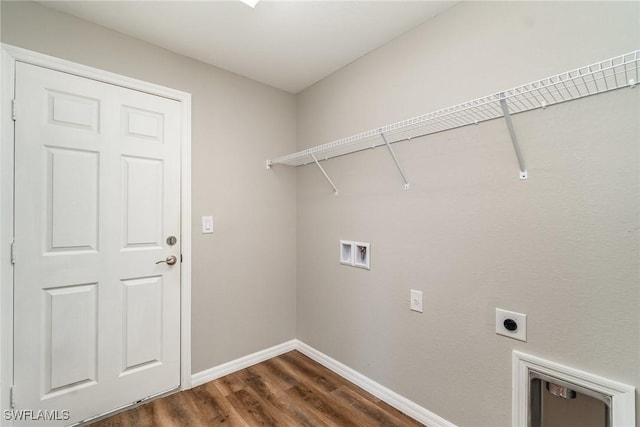 2343 Briarwood St, Punta Gorda, FL 33980 - laundry area with washer hookup, hookup for an electric dryer, and dark wood-style flooring