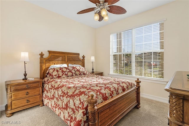 20571 Long Pond Rd, North Fort Myers, FL 33917 - bedroom with light carpet, multiple windows, and ceiling fan