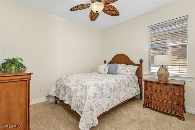 20571 Long Pond Rd, North Fort Myers, FL 33917 - bedroom with light carpet and a ceiling fan