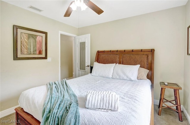 2127 SW 49th Ter, Cape Coral, FL 33914 - bedroom featuring light carpet and a ceiling fan