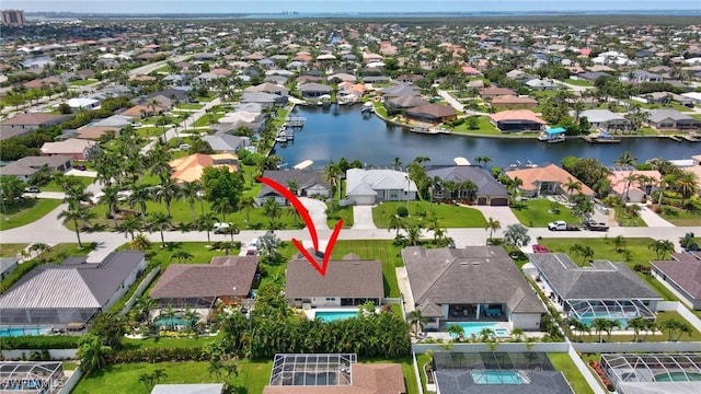 2127 SW 49th Ter, Cape Coral, FL 33914 - aerial view of property and surrounding area featuring nearby suburban area and a nearby body of water
