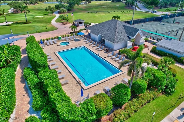 12170 Kelly Greens Blvd Unit 88, Fort Myers, FL 33908 - bird's eye view of a pool and a local golf course