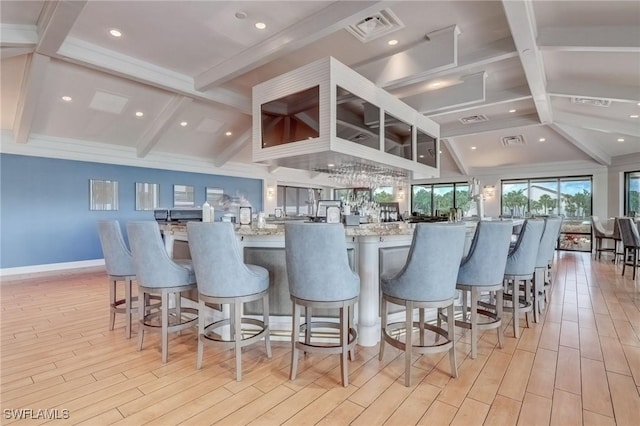12170 Kelly Greens Blvd Unit 88, Fort Myers, FL 33908 - bar area with light wood finished floors and recessed lighting