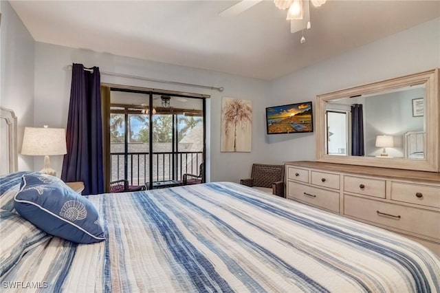 12170 Kelly Greens Blvd Unit 88, Fort Myers, FL 33908 - bedroom featuring access to outside and a ceiling fan